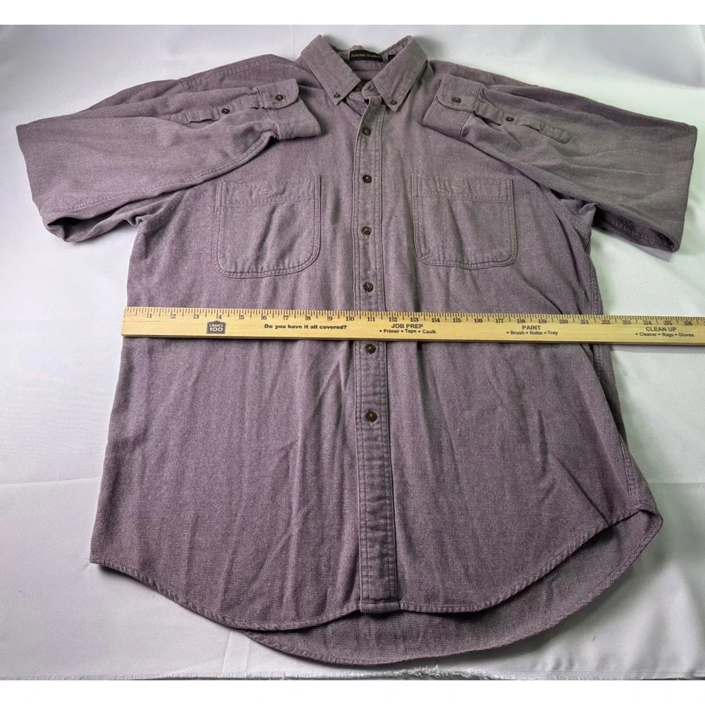 VINTAGE 90s Eddie‎ Bauer Sonoma Heathers Heavy Cotton Button Down Mens L Mauve